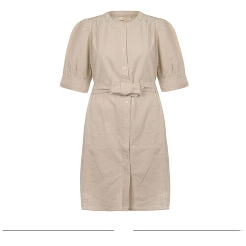 Vestido Lino de Manga Corta  Life Styler para Mujer
