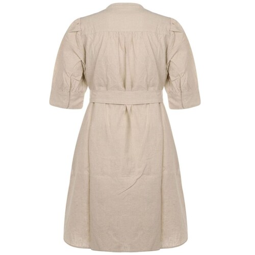 Vestido Lino de Manga Corta  Life Styler para Mujer