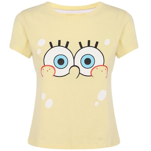 Playera Manga Corta Estampado Bob Esponja para Mujer