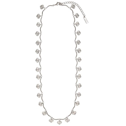 Collar Rodio Multi Charms Corazones Diamantados Mossimo