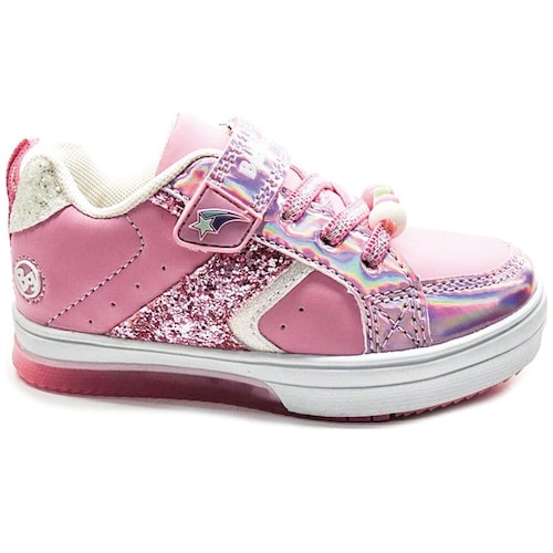 Tenis Bubble Gummers Luces con Velcro 15-21 Rosa