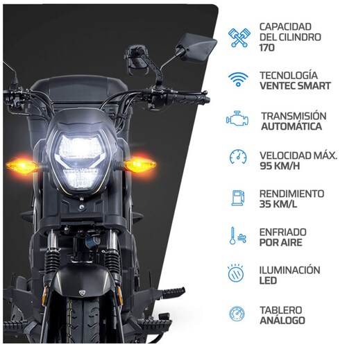 Motocicleta Vento Ovni 170Cc Negra 2024
