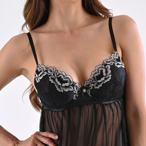 Babydoll con Copa y Encaje para Mujer Daisy Fuentes