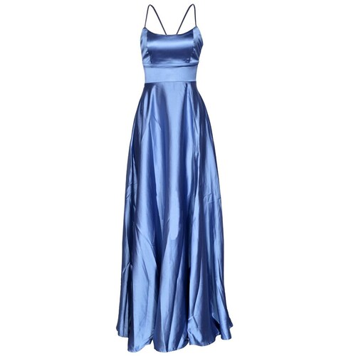Vestido Largo de Fiesta, Liso con Escote en Espalda para Mujer