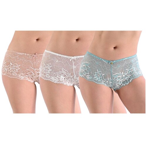 Set de Boxer 3 Pzas con Encaje Daisy Fuentes