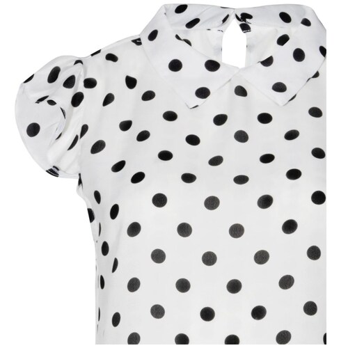 Blusa Orange Love Cuello Camisero Diseño Lunares