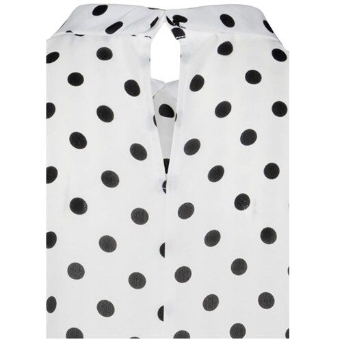 Blusa Orange Love Cuello Camisero Diseño Lunares