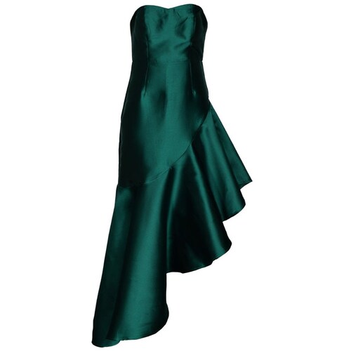 Vestido de Fiesta con Olan y Falda Asimétrica para Mujer