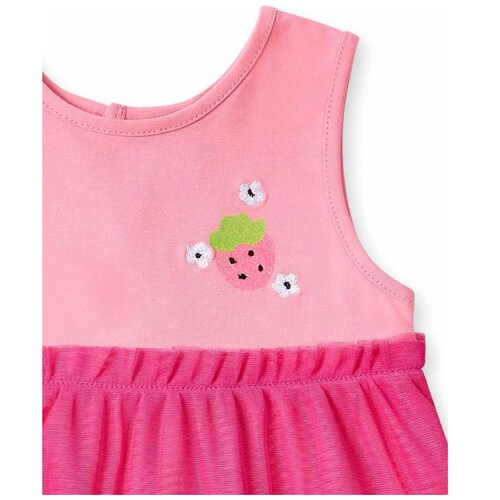 Vestido para Bebé Punto Y Tul con Bordado Tuc Tuc