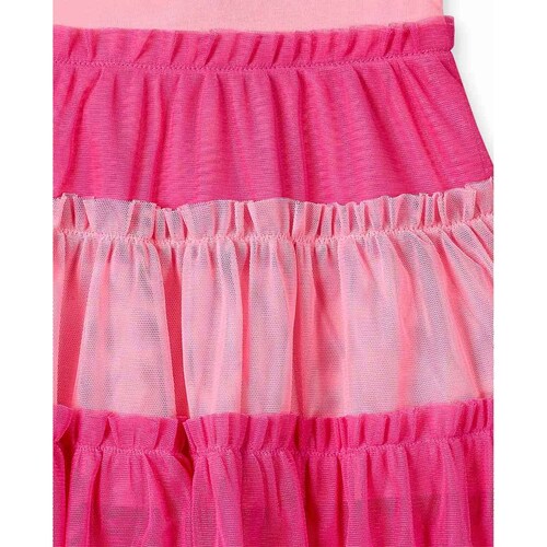 Vestido para Bebé Punto Y Tul con Bordado Tuc Tuc