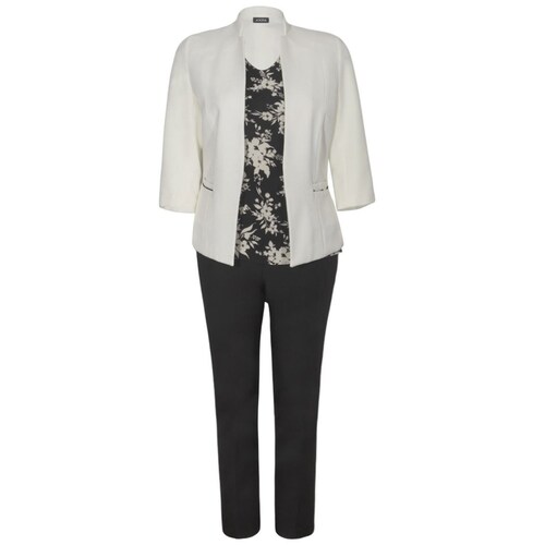 Conjunto 3 Pzas Saco, Pantalón Liso Y Top para Mujer