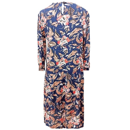 Vestido Manga 3/4 con Estampado de Flores Dulce Guayaba para Mujer