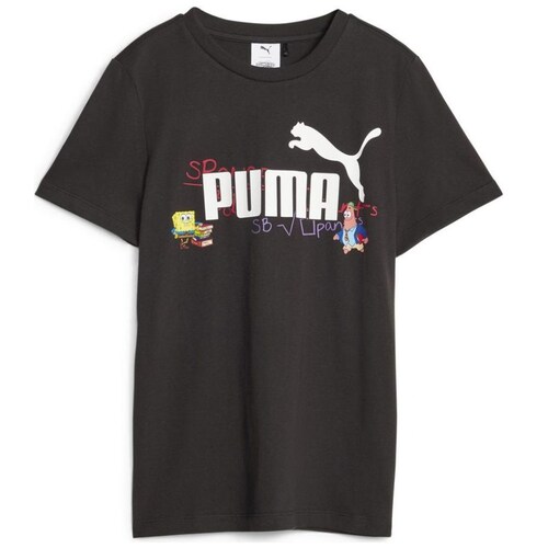 Playera para Niño Estampada Bob Esponja Color Base Negro Puma