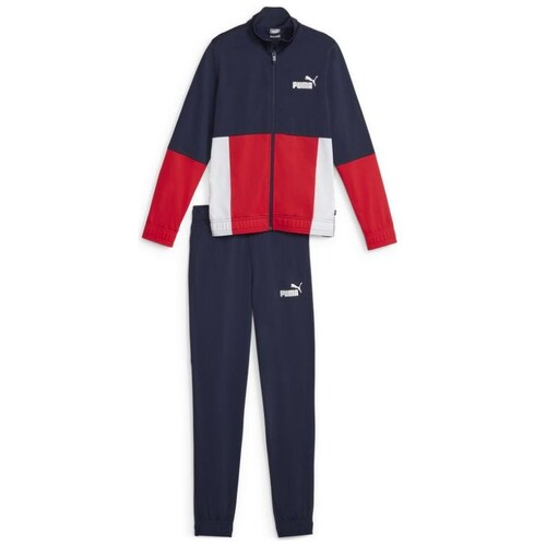 Conjunto para Niño Sudadera Cuello Alto con Cierre Y Pants Azul con Rojo Puma