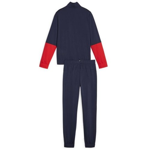 Conjunto para Niño Sudadera Cuello Alto con Cierre Y Pants Azul con Rojo Puma