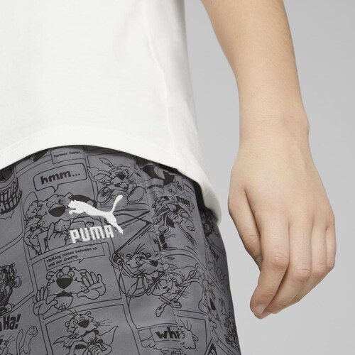 Shorts para Niño Estampado Comic Gris Puma