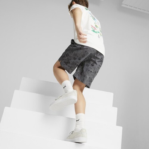 Shorts para Niño Estampado Comic Gris Puma
