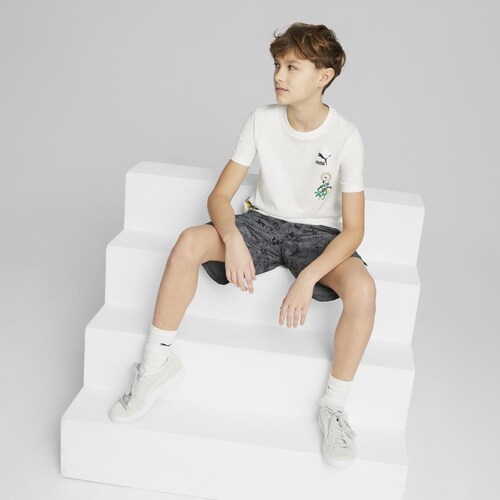 Shorts para Niño Estampado Comic Gris Puma