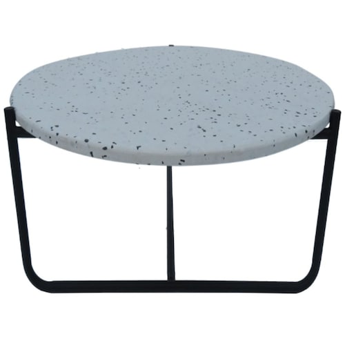 Mesa de Centro Madera Terrazzo Negro Vintage Home
