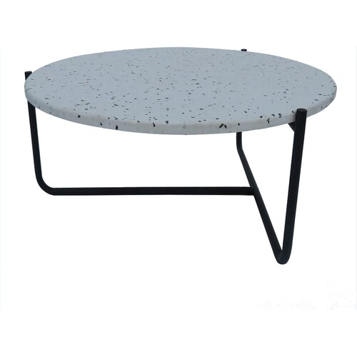 Mesa de Centro Madera Terrazzo Negro Vintage Home