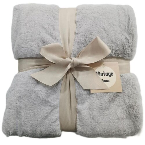 Frazada Faux Gris Vintage Home