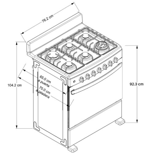 Estufa al Piso a Gas Acros 30" Tittanio Afr4132G