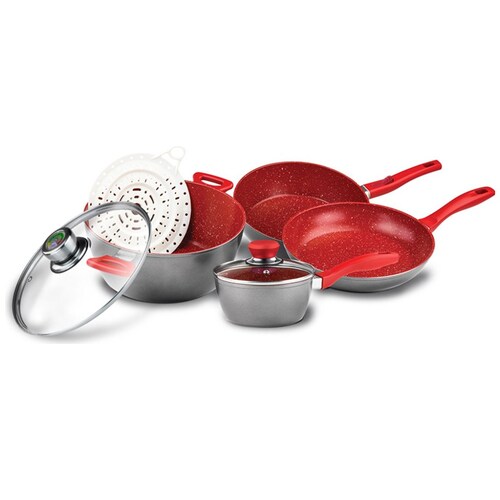 Grande Set Rojo con Mango Removible 7 Pzas Flavorstone