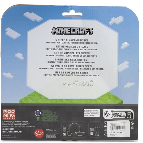 Set Vajilla Infantil 5 Piezas Minecraft