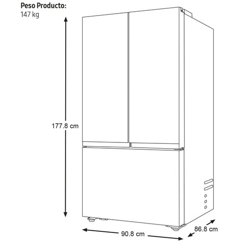 Refrigerador Bespoke Rf32Cb532012Em 3-Door 31.5 Ft Samsung