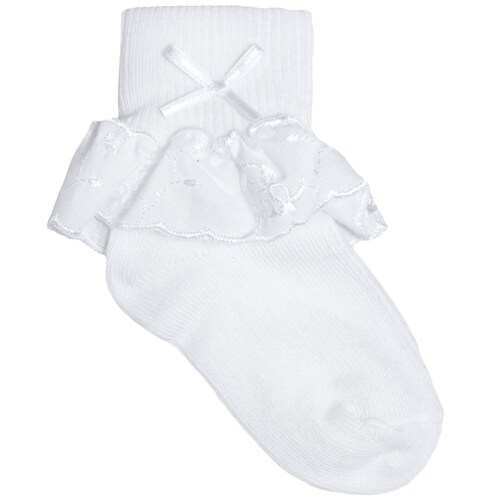 Calceta para Niña Modelo Princesas Punto Blanco