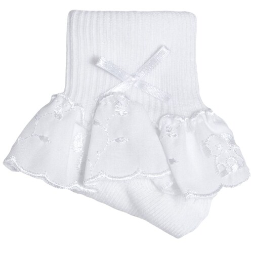 Calceta para Niña Modelo Princesas Punto Blanco