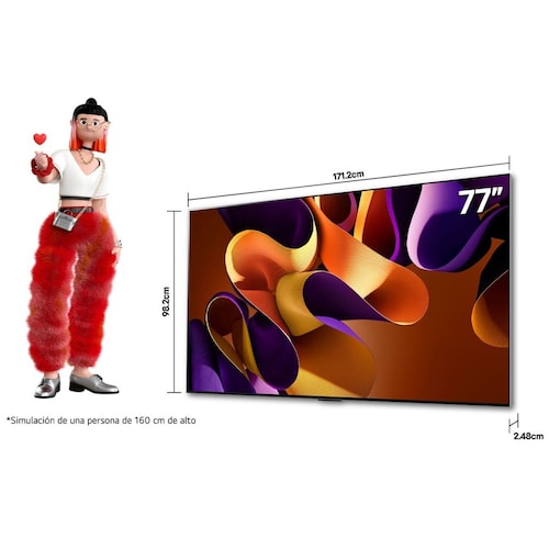 Pantalla LG Oled Evo 77 Pulgadas 4K Smart Tv con Thinq Q Ai Oled77G4Psa