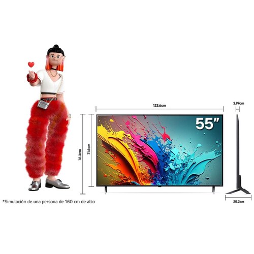Pantalla LG Qned 55 Pulgadas 4K Smart Tv con Thinq Ai 55Qned85Tsa