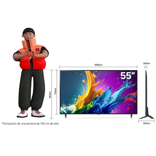 Pantalla LG Qned 55 Pulgadas 4K Smart Tv con Thinq Ai 55Qned80Tsa
