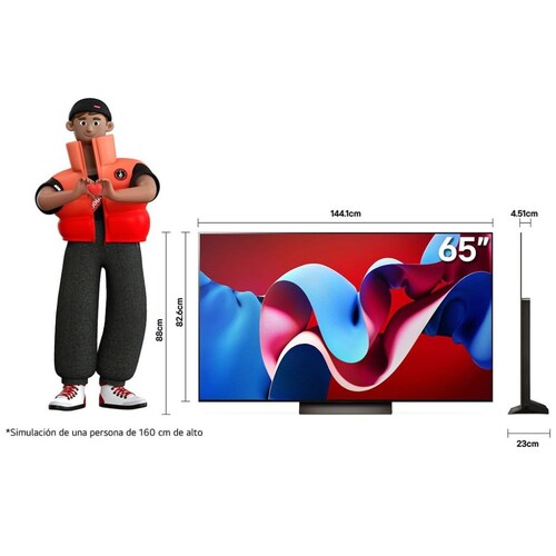 Pantalla LG Oled Evo 65 Pulgadas 4K Smart Tv con Thinq Ai Oled65C4Psa