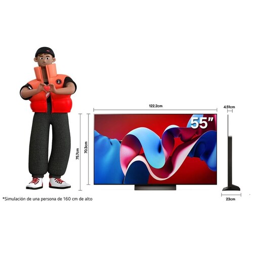 Pantalla LG Oled Evo 55 Pulgadas 4K Smart Tv con Thinq Ai Oled55C4Psa