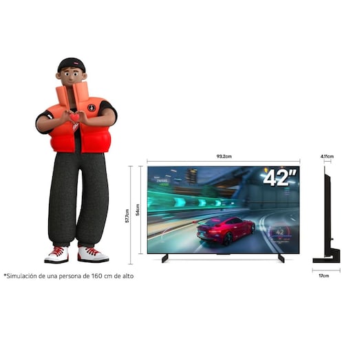 Pantalla LG Oled Evo 42 Pulgadas 4K Smart Tv con Thinq Ai Oled42C4Psa