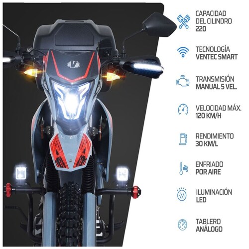 Motocicleta Vento Crossmax 220Cc 2024 Gris