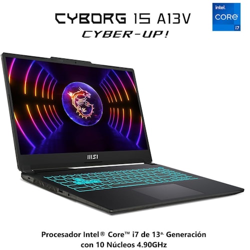Laptop Gaming Msi Cyborg 15 A13Vf  Nvidia Geforce Rtx 4060 Intel Core I7 16Gb Ram 512Gb Ssd Negro
