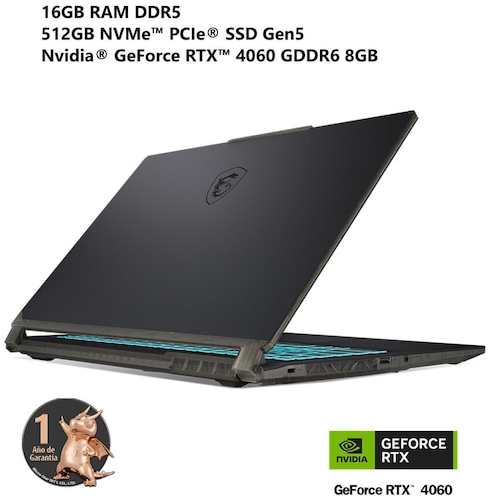 Laptop Gaming Msi Cyborg 15 A13Vf  Nvidia Geforce Rtx 4060 Intel Core I7 16Gb Ram 512Gb Ssd Negro