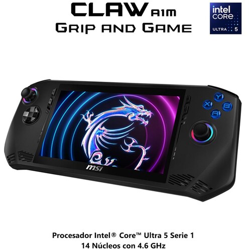 Consola Portátil Gaming Msi Claw A1M-062Mx Intel Core Ultra 5 Intel Arc 16Gb Ram 512Gb Ssd 120Hz