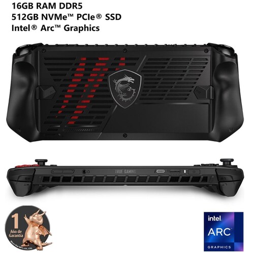 Consola Portátil Gaming Msi Claw A1M-062Mx Intel Core Ultra 5 Intel Arc 16Gb Ram 512Gb Ssd 120Hz