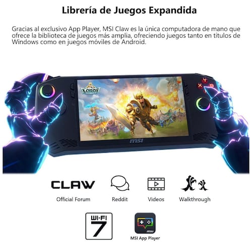 Consola Portátil Gaming Msi Claw A1M-062Mx Intel Core Ultra 5 Intel Arc 16Gb Ram 512Gb Ssd 120Hz
