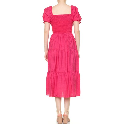 Vestido Largo con Olanes y Smock para Mujer Philosophy Jr Collec