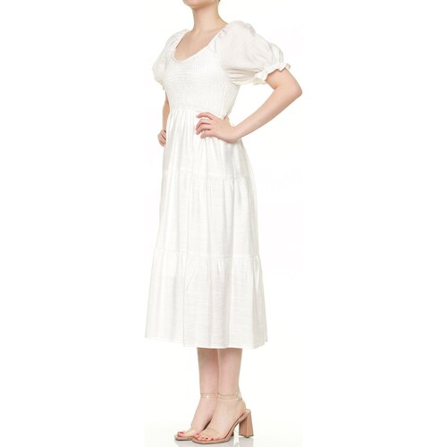 Vestido Largo con Olanes y Smock para Mujer Philosophy Jr Collec