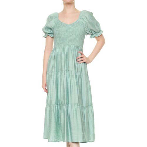 Vestido Largo con Olanes y Smock para Mujer Philosophy Jr Collec