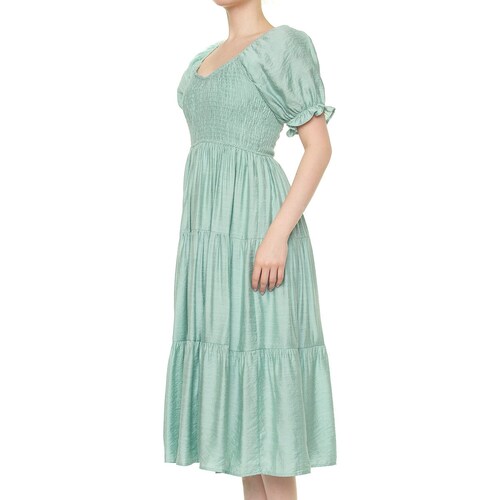 Vestido Largo con Olanes y Smock para Mujer Philosophy Jr Collec