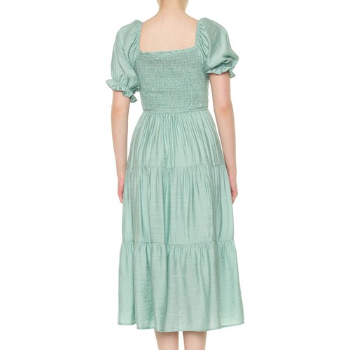 Vestido Largo con Olanes y Smock para Mujer Philosophy Jr Collec