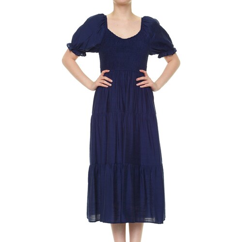 Vestido Largo con Olanes y Smock para Mujer Philosophy Jr Collec