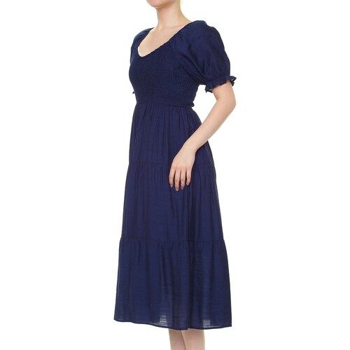 Vestido Largo con Olanes y Smock para Mujer Philosophy Jr Collec